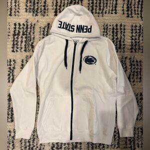 White Penn State PSU Zip-Up Hoodie, Men’s Large